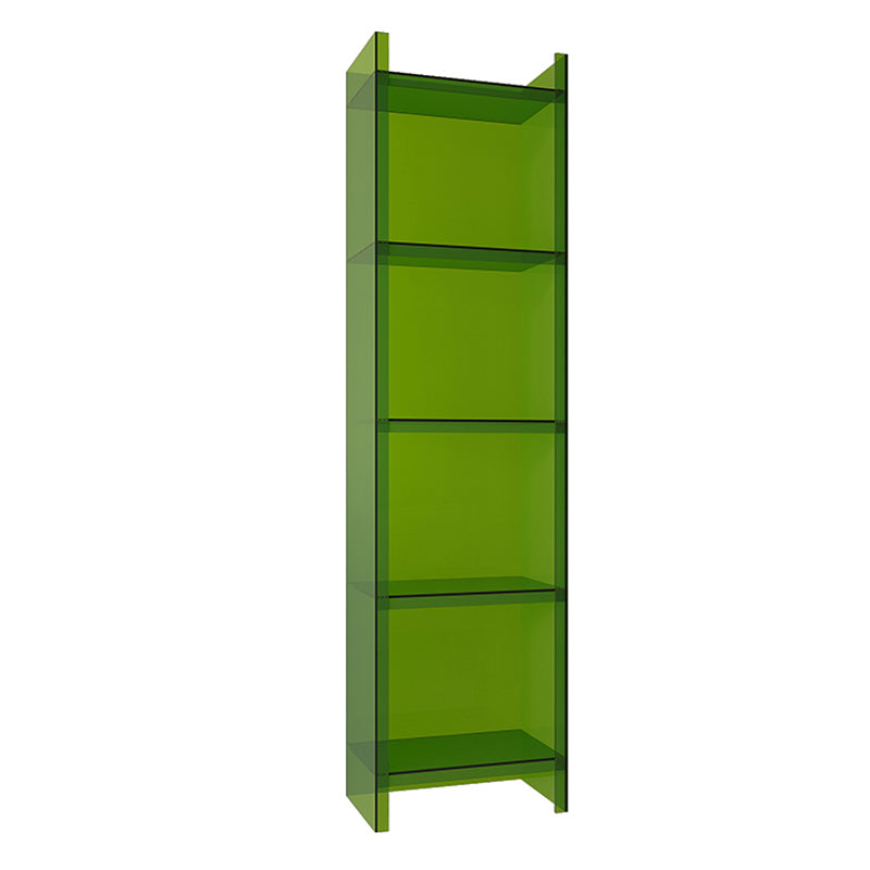 Acrylic Bookshelf Scandinavian Style Closed Back Bookcase for Office and Study Room 15.7"L x 9.8"W x 59.8"H Green Clearhalo 'Bookcases' 'furn' 'furn_bookcases' 'Furniture' 'furniture_bookcases' 'kitchen' 'kitchen_bookcases' 'Living Room Furniture' 'Office Furniture' 4765848