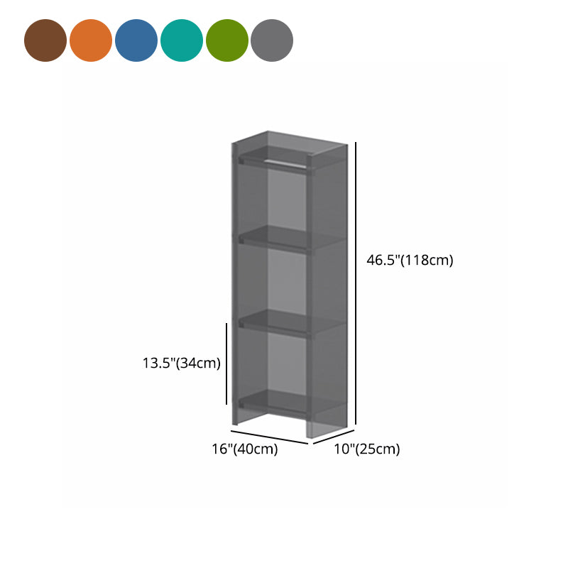 Acrylic Bookshelf Scandinavian Style Closed Back Bookcase for Office and Study Room Clearhalo 'Bookcases' 'furn' 'furn_bookcases' 'Furniture' 'furniture_bookcases' 'kitchen' 'kitchen_bookcases' 'Living Room Furniture' 'Office Furniture' 4765855