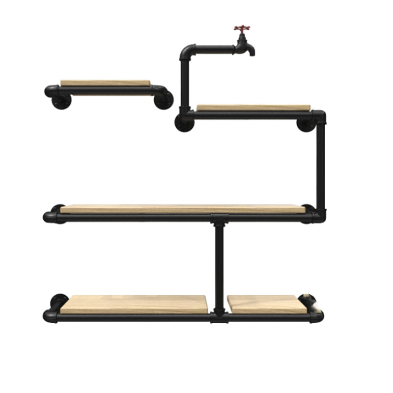 Metal Floating Bookcase Industrial Style Wall Mounted Closed Back Shelf 35.4"L x 7.9"W x 39.4"H Clearhalo 'Bookcases' 'furn' 'furn_bookcases' 'Furniture' 'furniture_bookcases' 'kitchen' 'kitchen_bookcases' 'Living Room Furniture' 'Office Furniture' 4765859