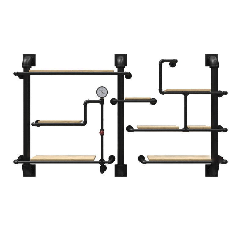 Metal Floating Bookcase Industrial Style Wall Mounted Closed Back Shelf 78.7"L x 7.9"W x 47.2"H Clearhalo 'Bookcases' 'furn' 'furn_bookcases' 'Furniture' 'furniture_bookcases' 'kitchen' 'kitchen_bookcases' 'Living Room Furniture' 'Office Furniture' 4765865