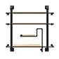 Metal Floating Bookcase Industrial Style Wall Mounted Closed Back Shelf 59.1"L x 7.9"W x 59.1"H Clearhalo 'Bookcases' 'furn' 'furn_bookcases' 'Furniture' 'furniture_bookcases' 'kitchen' 'kitchen_bookcases' 'Living Room Furniture' 'Office Furniture' 4765866