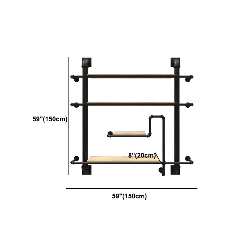 Metal Floating Bookcase Industrial Style Wall Mounted Closed Back Shelf Clearhalo 'Bookcases' 'furn' 'furn_bookcases' 'Furniture' 'furniture_bookcases' 'kitchen' 'kitchen_bookcases' 'Living Room Furniture' 'Office Furniture' 4765878