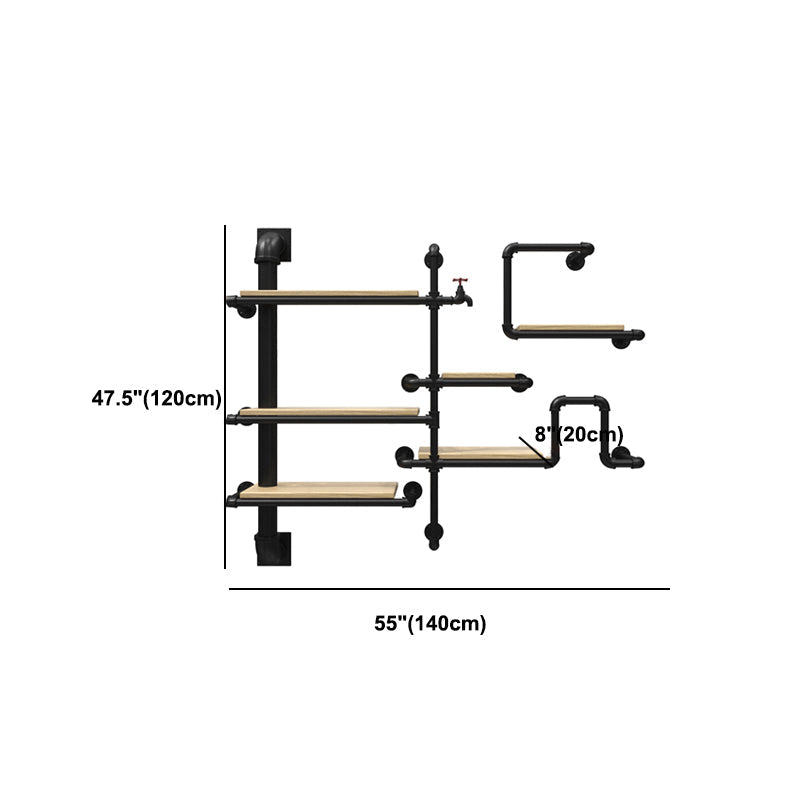 Metal Floating Bookcase Industrial Style Wall Mounted Closed Back Shelf Clearhalo 'Bookcases' 'furn' 'furn_bookcases' 'Furniture' 'furniture_bookcases' 'kitchen' 'kitchen_bookcases' 'Living Room Furniture' 'Office Furniture' 4765885