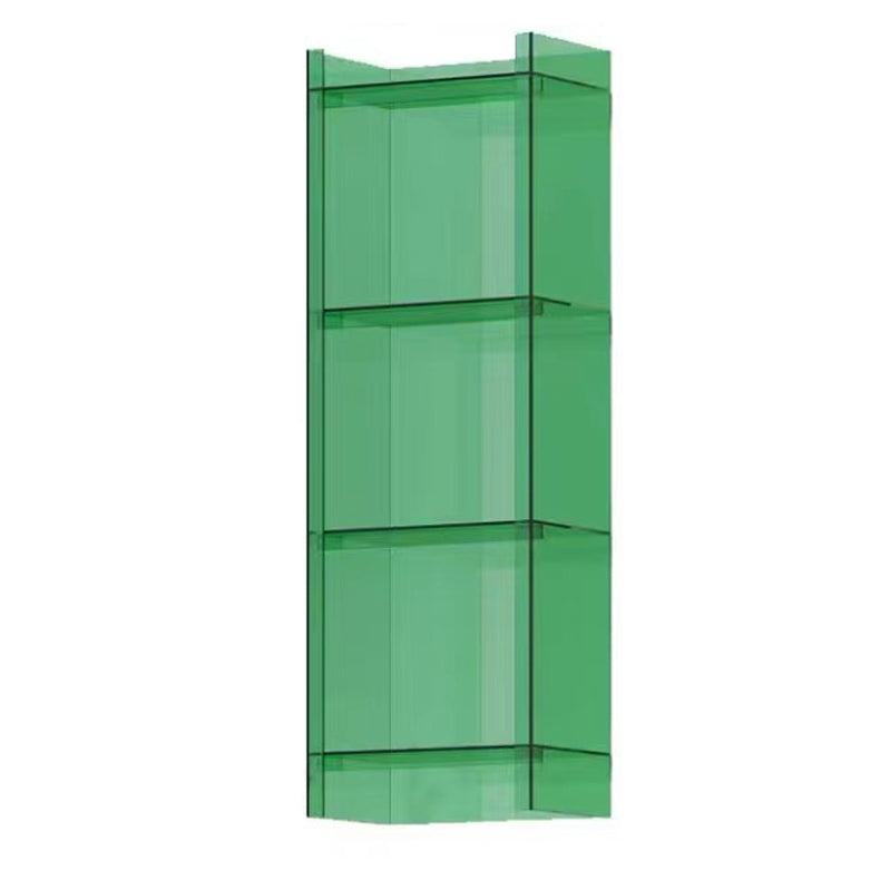 Acrylic Bookcase Scandinavian Style Closed Back Bookshelf for Office and Study Room 15.7"L x 9.8"W x 46.5"H Green Clearhalo 'Bookcases' 'furn' 'furn_bookcases' 'Furniture' 'furniture_bookcases' 'kitchen' 'kitchen_bookcases' 'Living Room Furniture' 'Office Furniture' 4765904