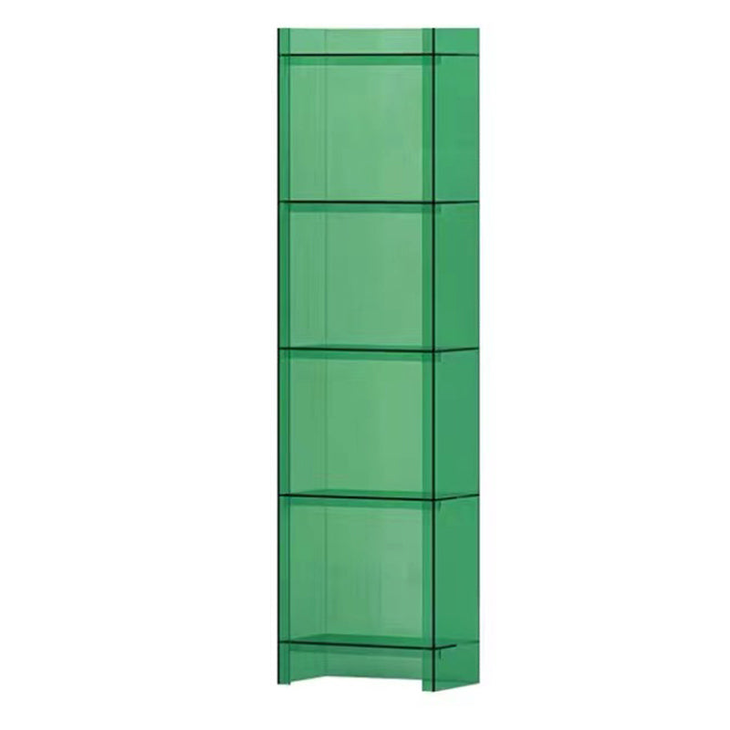 Acrylic Bookcase Scandinavian Style Closed Back Bookshelf for Office and Study Room 15.7"L x 9.8"W x 59.8"H Green Clearhalo 'Bookcases' 'furn' 'furn_bookcases' 'Furniture' 'furniture_bookcases' 'kitchen' 'kitchen_bookcases' 'Living Room Furniture' 'Office Furniture' 4765906
