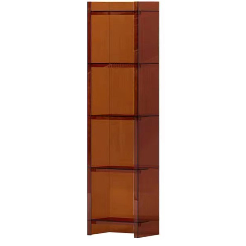 Acrylic Bookcase Scandinavian Style Closed Back Bookshelf for Office and Study Room 15.7"L x 9.8"W x 59.8"H Light Brown Clearhalo 'Bookcases' 'furn' 'furn_bookcases' 'Furniture' 'furniture_bookcases' 'kitchen' 'kitchen_bookcases' 'Living Room Furniture' 'Office Furniture' 4765913