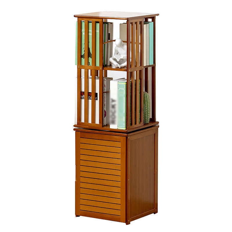 Modern Style Bookshelf Wooden Vertical Shelf Bookcase for Home 14.2"L x 14.2"W x 46.1"H Brown Clearhalo 'Bookcases' 'furn' 'furn_bookcases' 'Furniture' 'furniture_bookcases' 'kitchen' 'kitchen_bookcases' 'Living Room Furniture' 'Office Furniture' 4765930