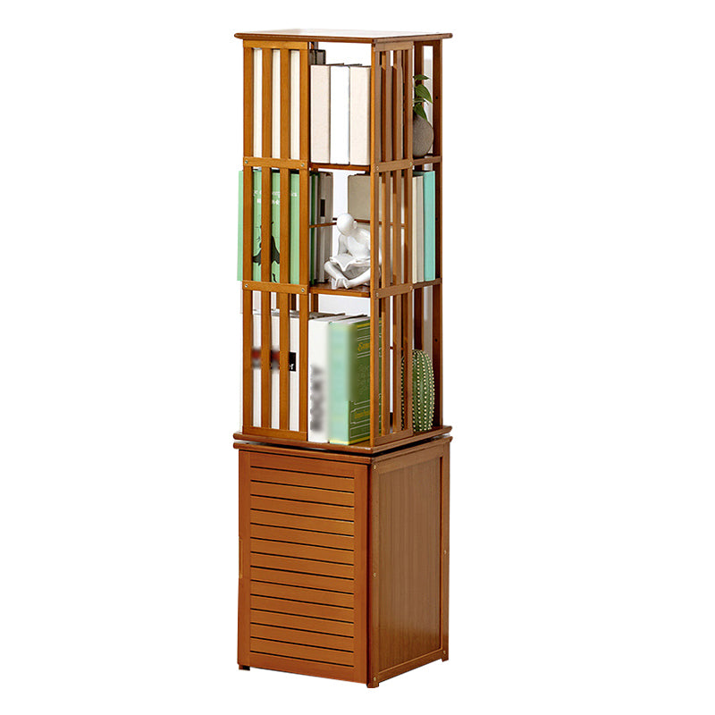 Modern Style Bookshelf Wooden Vertical Shelf Bookcase for Home 14.2"L x 14.2"W x 57.1"H Brown Clearhalo 'Bookcases' 'furn' 'furn_bookcases' 'Furniture' 'furniture_bookcases' 'kitchen' 'kitchen_bookcases' 'Living Room Furniture' 'Office Furniture' 4765931