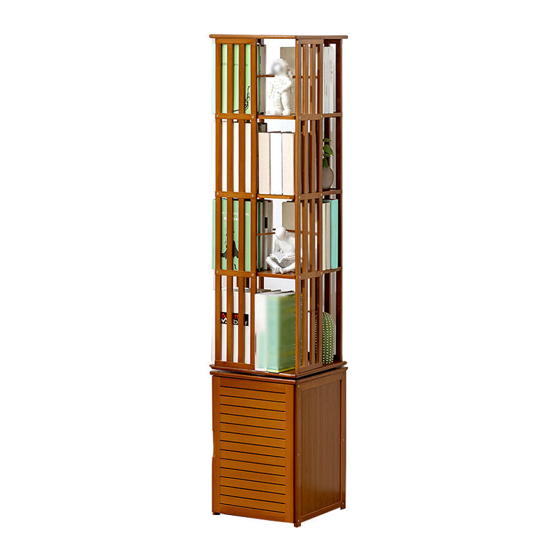 Modern Style Bookshelf Wooden Vertical Shelf Bookcase for Home 14.2"L x 14.2"W x 68.5"H Brown Clearhalo 'Bookcases' 'furn' 'furn_bookcases' 'Furniture' 'furniture_bookcases' 'kitchen' 'kitchen_bookcases' 'Living Room Furniture' 'Office Furniture' 4765932
