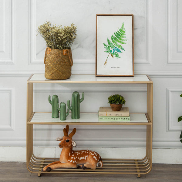 Glam Style Shelf Bookcase Open Back Bookcase for Office and Study Room Clearhalo 'Bookcases' 'furn' 'furn_bookcases' 'Furniture' 'furniture_bookcases' 'kitchen' 'kitchen_bookcases' 'Living Room Furniture' 'Office Furniture' 4765948