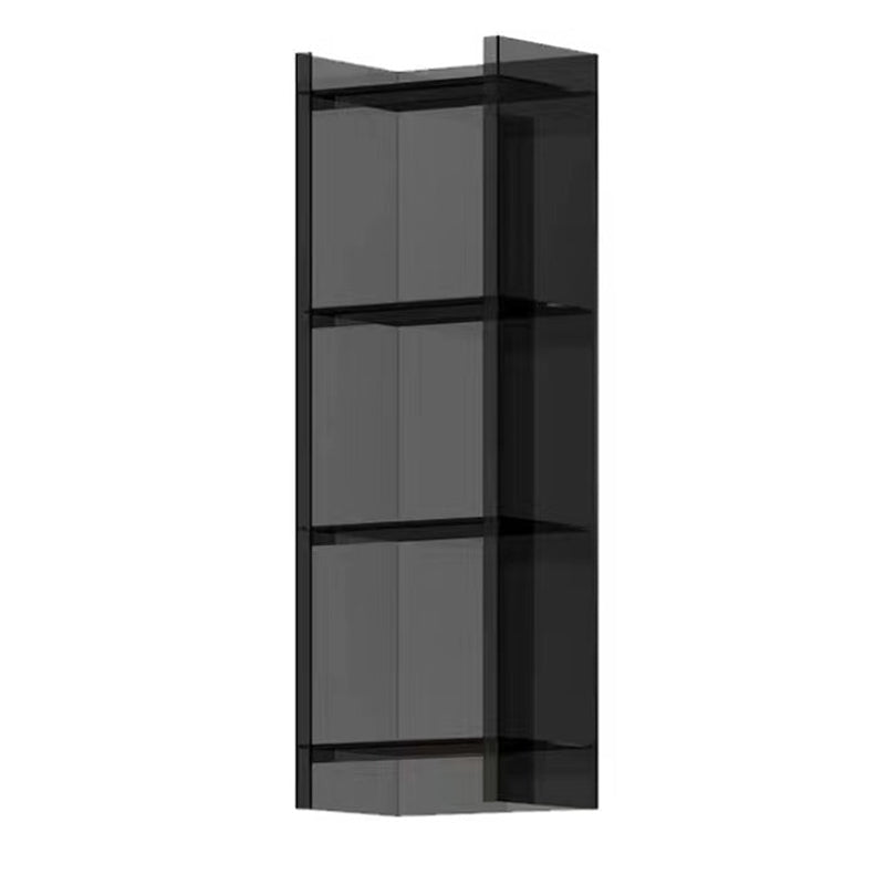 Acrylic Bookcase Scandinavian Style Closed Back Bookshelf for Office and Home 15.7"L x 9.8"W x 46.5"H Black Clearhalo 'Bookcases' 'furn' 'furn_bookcases' 'Furniture' 'furniture_bookcases' 'kitchen' 'kitchen_bookcases' 'Living Room Furniture' 'Office Furniture' 4765958