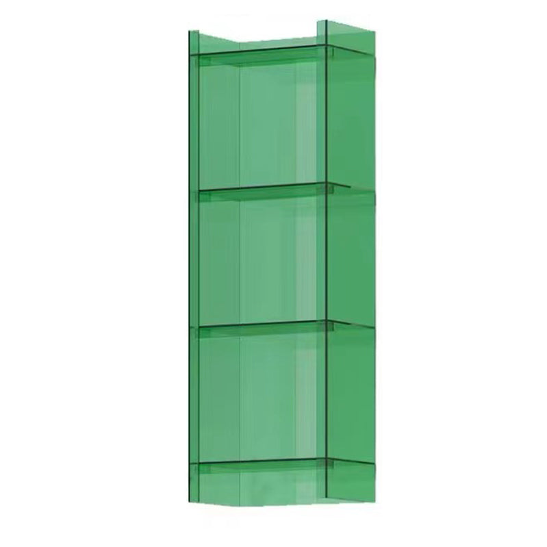 Acrylic Bookcase Scandinavian Style Closed Back Bookshelf for Office and Home 15.7"L x 9.8"W x 46.5"H Green Clearhalo 'Bookcases' 'furn' 'furn_bookcases' 'Furniture' 'furniture_bookcases' 'kitchen' 'kitchen_bookcases' 'Living Room Furniture' 'Office Furniture' 4765969