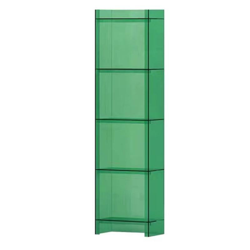 Acrylic Bookcase Scandinavian Style Closed Back Bookshelf for Office and Home 15.7"L x 9.8"W x 59.8"H Green Clearhalo 'Bookcases' 'furn' 'furn_bookcases' 'Furniture' 'furniture_bookcases' 'kitchen' 'kitchen_bookcases' 'Living Room Furniture' 'Office Furniture' 4765971