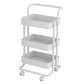 Industrial Vertical Etagere Bookshelf Iron Frame Plastic Shelf with Caster Wheels 16.7"L x 15.4"W x 35"H White Clearhalo 'Bookcases' 'furn' 'furn_bookcases' 'Furniture' 'furniture_bookcases' 'kitchen' 'kitchen_bookcases' 'Living Room Furniture' 'Office Furniture' 4765982