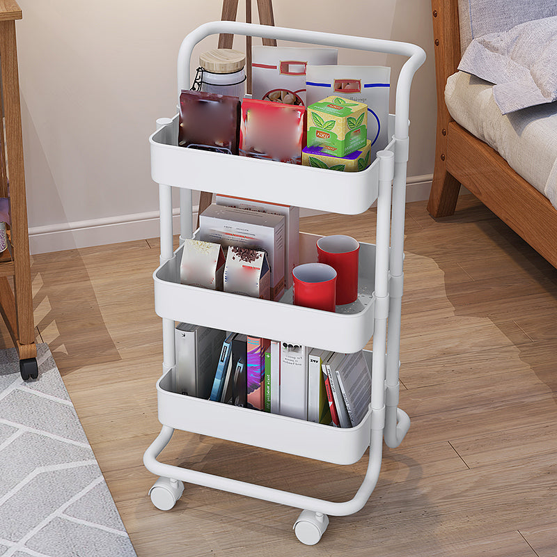 Industrial Vertical Etagere Bookshelf Iron Frame Plastic Shelf with Caster Wheels Clearhalo 'Bookcases' 'furn' 'furn_bookcases' 'Furniture' 'furniture_bookcases' 'kitchen' 'kitchen_bookcases' 'Living Room Furniture' 'Office Furniture' 4765983