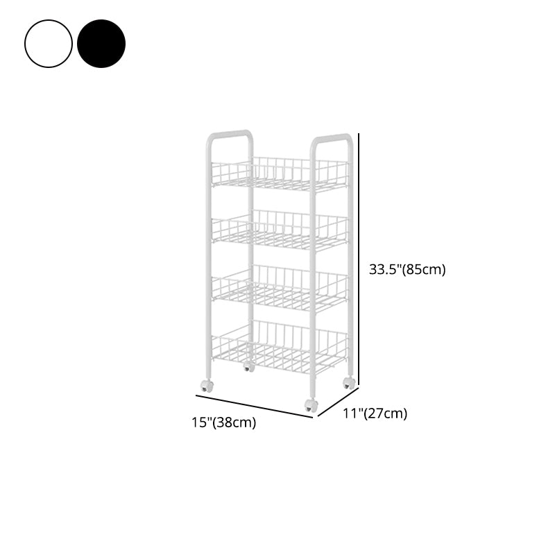 Industrial Vertical Etagere Bookshelf Iron Frame Plastic Shelf with Caster Wheels Clearhalo 'Bookcases' 'furn' 'furn_bookcases' 'Furniture' 'furniture_bookcases' 'kitchen' 'kitchen_bookcases' 'Living Room Furniture' 'Office Furniture' 4766008