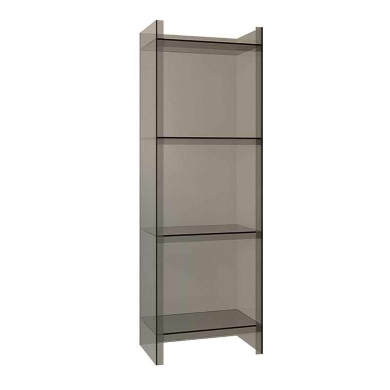 Scandinavian Style Shelf Bookcase Acrylic Closed Back Bookshelf for Office and Study Room 15.7"L x 9.8"W x 46.5"H Grey Clearhalo 'Bookcases' 'furn' 'furn_bookcases' 'Furniture' 'furniture_bookcases' 'kitchen' 'kitchen_bookcases' 'Living Room Furniture' 'Office Furniture' 4766011