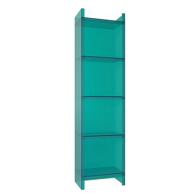 Scandinavian Style Shelf Bookcase Acrylic Closed Back Bookshelf for Office and Study Room 15.7"L x 9.8"W x 59.8"H Lake Blue Clearhalo 'Bookcases' 'furn' 'furn_bookcases' 'Furniture' 'furniture_bookcases' 'kitchen' 'kitchen_bookcases' 'Living Room Furniture' 'Office Furniture' 4766028