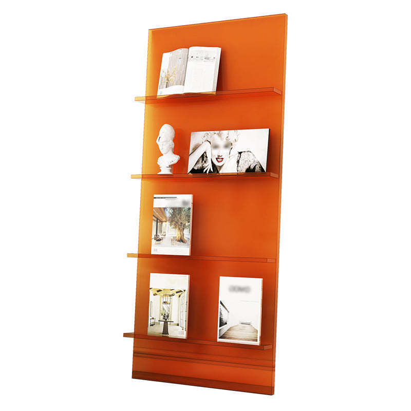 Scandinavian Closed Back Etagere Bookshelf Acrylic Vertical Bookshelf for Living Room Orange Clearhalo 'Bookcases' 'furn' 'furn_bookcases' 'Furniture' 'furniture_bookcases' 'kitchen' 'kitchen_bookcases' 'Living Room Furniture' 'Office Furniture' 4766043