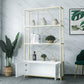 Scandinavian Open Etagere Bookshelf with Gold Iron Frame White Manufactured Wood Shelf Clearhalo 'Bookcases' 'furn' 'furn_bookcases' 'Furniture' 'furniture_bookcases' 'kitchen' 'kitchen_bookcases' 'Living Room Furniture' 'Office Furniture' 4766055