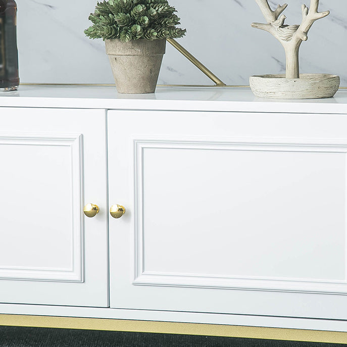 Scandinavian Open Etagere Bookshelf with Gold Iron Frame White Manufactured Wood Shelf Clearhalo 'Bookcases' 'furn' 'furn_bookcases' 'Furniture' 'furniture_bookcases' 'kitchen' 'kitchen_bookcases' 'Living Room Furniture' 'Office Furniture' 4766057