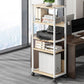 Industrial Style Wooden Bookshelf Etagere Bookcase with Caster Wheels for Office 20.1"L x 11.8"W x 53.5"H Natural Clearhalo 'Bookcases' 'furn' 'furn_bookcases' 'Furniture' 'furniture_bookcases' 'kitchen' 'kitchen_bookcases' 'Living Room Furniture' 'Office Furniture' 4766095