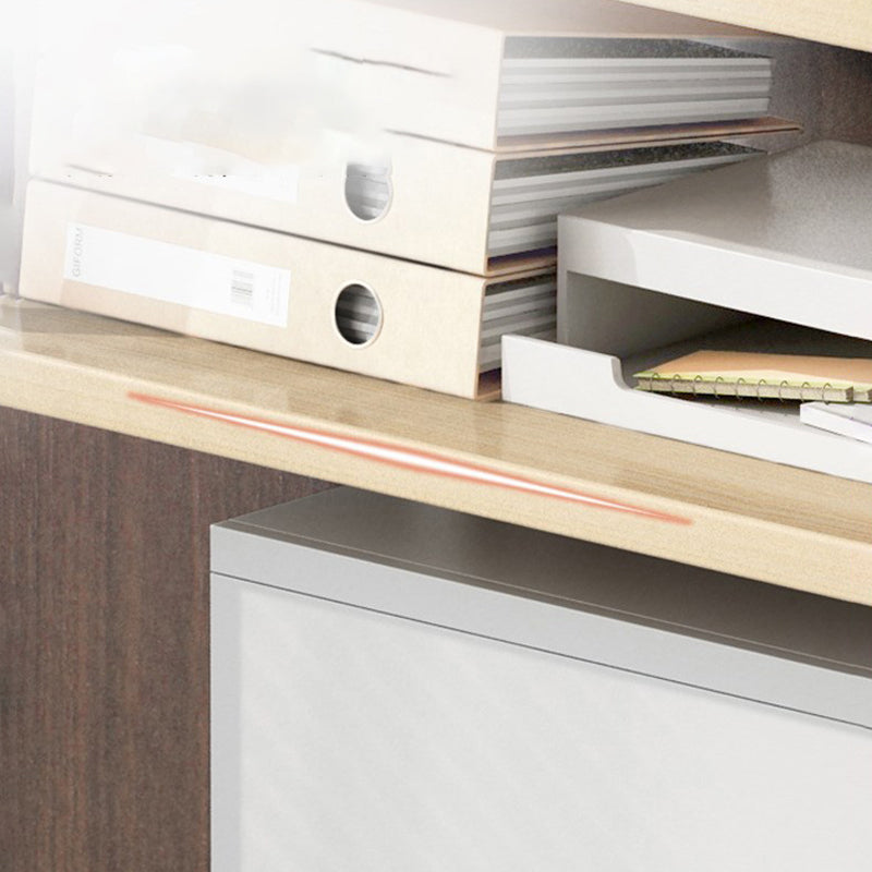 Industrial Style Wooden Bookshelf Etagere Bookcase with Caster Wheels for Office Clearhalo 'Bookcases' 'furn' 'furn_bookcases' 'Furniture' 'furniture_bookcases' 'kitchen' 'kitchen_bookcases' 'Living Room Furniture' 'Office Furniture' 4766098