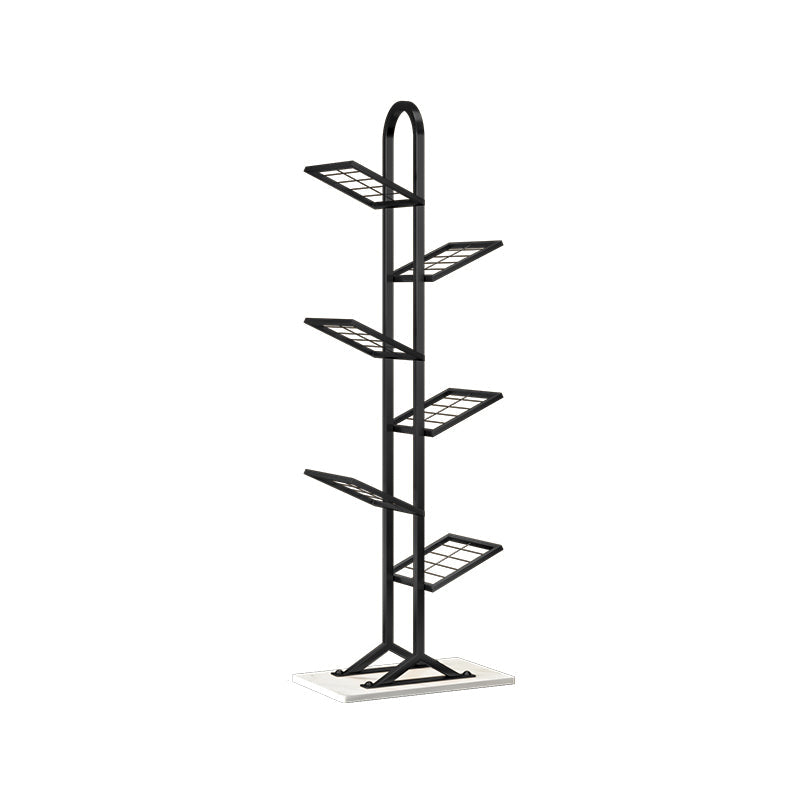 Modern Style Metal Bookshelf Etagere Shelf Bookcase for Home 17.7"L x 9.4"W x 51.2"H Black Clearhalo 'Bookcases' 'furn' 'furn_bookcases' 'Furniture' 'furniture_bookcases' 'kitchen' 'kitchen_bookcases' 'Living Room Furniture' 'Office Furniture' 4766106