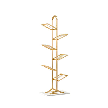 Modern Style Metal Bookshelf Etagere Shelf Bookcase for Home 17.7"L x 9.4"W x 51.2"H Gold Clearhalo 'Bookcases' 'furn' 'furn_bookcases' 'Furniture' 'furniture_bookcases' 'kitchen' 'kitchen_bookcases' 'Living Room Furniture' 'Office Furniture' 4766107