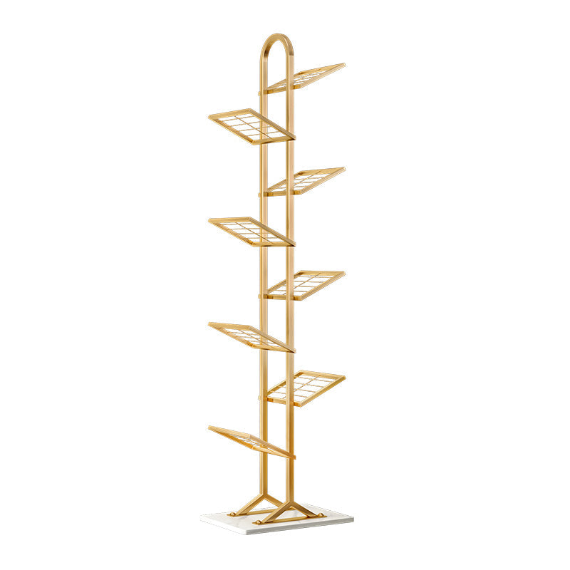 Modern Style Metal Bookshelf Etagere Shelf Bookcase for Home 17.7"L x 9.4"W x 65"H Gold Clearhalo 'Bookcases' 'furn' 'furn_bookcases' 'Furniture' 'furniture_bookcases' 'kitchen' 'kitchen_bookcases' 'Living Room Furniture' 'Office Furniture' 4766112