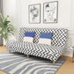 Tight Back Linen Armless Sofa with Foldable and Wear-resisting for Apartment Black White Wavy Striped Clearhalo 'furn' 'furn_sofas' 'Furniture' 'furniture_sofas' 'kitchen' 'kitchen_sofas' 'Living Room Furniture' 'Sofa' 'sofas' 4766195