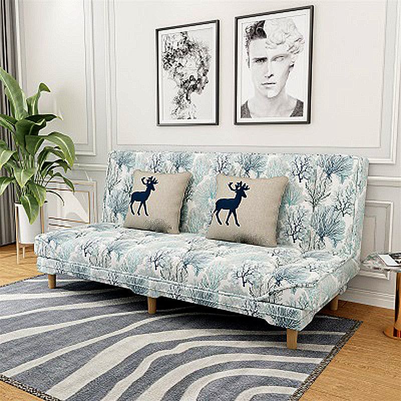 Tight Back Linen Armless Sofa with Foldable and Wear-resisting for Apartment Fortune Tree Patterned Clearhalo 'furn' 'furn_sofas' 'Furniture' 'furniture_sofas' 'kitchen' 'kitchen_sofas' 'Living Room Furniture' 'Sofa' 'sofas' 4766206