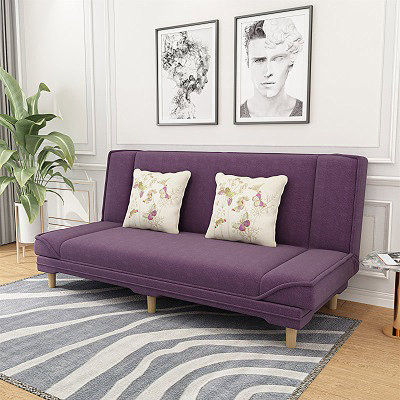 Tight Back Linen Armless Sofa with Foldable and Wear-resisting for Apartment Purple Clearhalo 'furn' 'furn_sofas' 'Furniture' 'furniture_sofas' 'kitchen' 'kitchen_sofas' 'Living Room Furniture' 'Sofa' 'sofas' 4766208