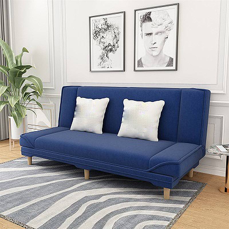 Tight Back Linen Armless Sofa with Foldable and Wear-resisting for Apartment Dark Blue Clearhalo 'furn' 'furn_sofas' 'Furniture' 'furniture_sofas' 'kitchen' 'kitchen_sofas' 'Living Room Furniture' 'Sofa' 'sofas' 4766209