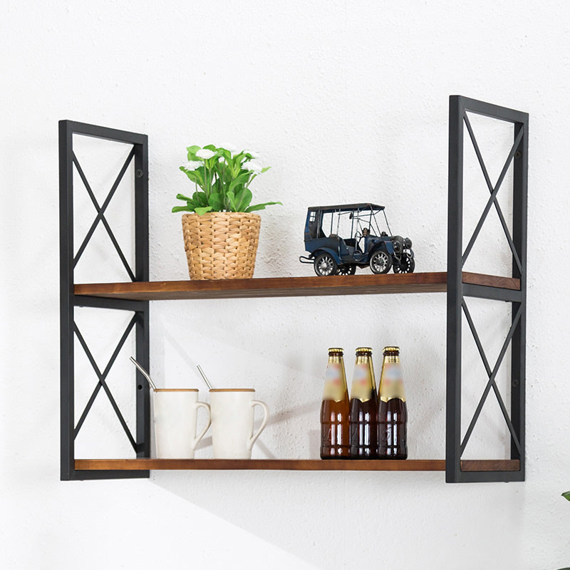 Industrial Style WoodBookshelf Wall Mounted Shelf Bookcase for Home Black Clearhalo 'Bookcases' 'furn' 'furn_bookcases' 'Furniture' 'furniture_bookcases' 'kitchen' 'kitchen_bookcases' 'Living Room Furniture' 'Office Furniture' 4767433