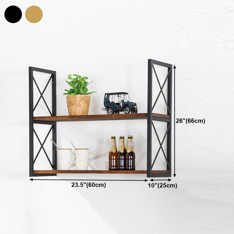 Industrial Style WoodBookshelf Wall Mounted Shelf Bookcase for Home Clearhalo 'Bookcases' 'furn' 'furn_bookcases' 'Furniture' 'furniture_bookcases' 'kitchen' 'kitchen_bookcases' 'Living Room Furniture' 'Office Furniture' 4767437