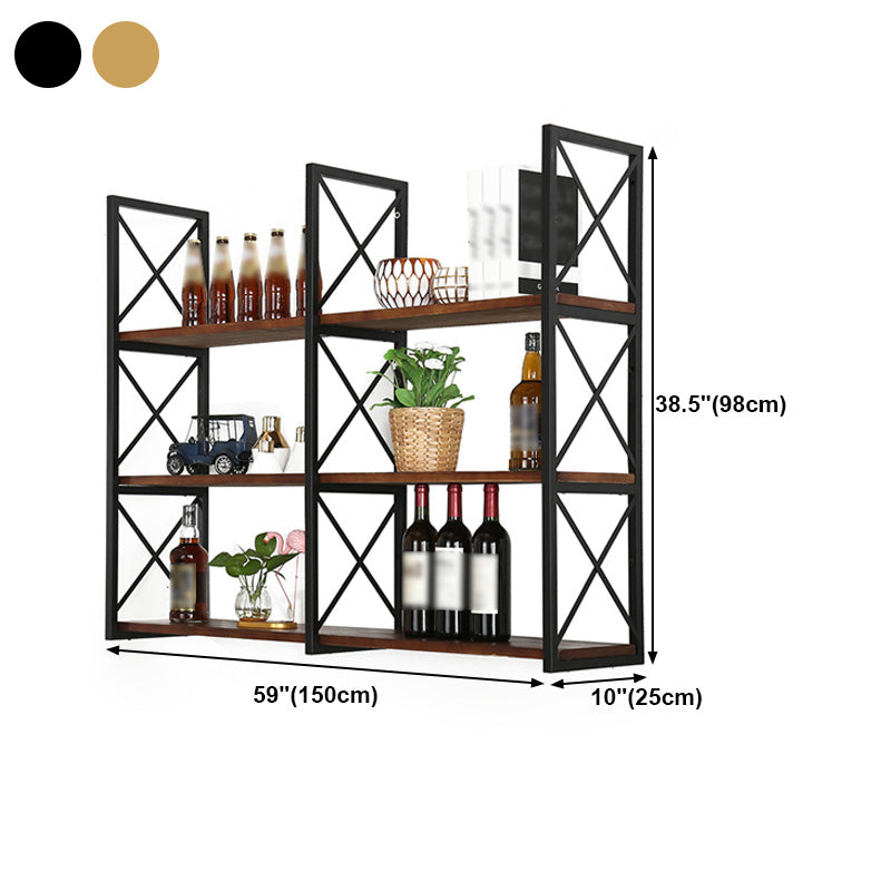 Industrial Style WoodBookshelf Wall Mounted Shelf Bookcase for Home Clearhalo 'Bookcases' 'furn' 'furn_bookcases' 'Furniture' 'furniture_bookcases' 'kitchen' 'kitchen_bookcases' 'Living Room Furniture' 'Office Furniture' 4767444