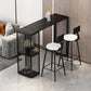 Contemporary Style Dining Bar Counter Table Rectangle Table for Kitchen Black 63"L x 15.7"W x 41.3"H Clearhalo 'Bar Furniture' 'Bar Tables' 'bar_tables' 'Furniture' 'furniture_bar_tables' 'Kitchen & Dining Furniture' 4768397