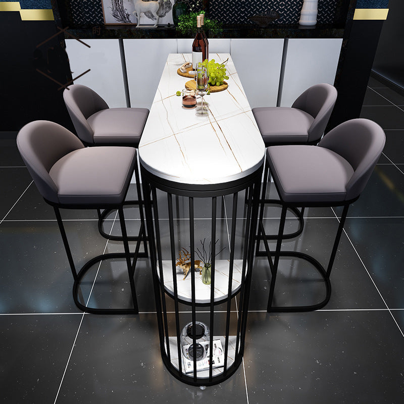 Contemporary Style Dining Bar Counter Table Rectangle Table for Home 63"L x 15.7"W x 41.3"H Without Chairs Clearhalo 'Bar Furniture' 'Bar Tables' 'bar_tables' 'furn' 'furn_bar_tables' 'Furniture' 'furniture_bar_tables' 'Kitchen & Dining Furniture' 4768424