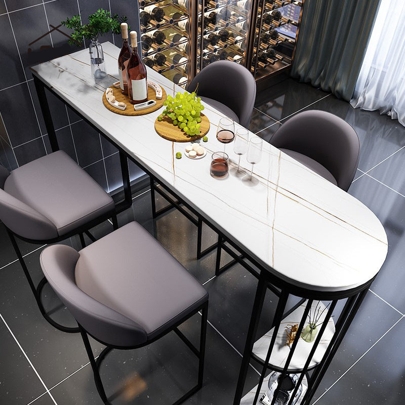 Contemporary Style Dining Bar Counter Table Rectangle Table for Home 55.1"L x 15.7"W x 41.3"H Without Chairs Clearhalo 'Bar Furniture' 'Bar Tables' 'bar_tables' 'furn' 'furn_bar_tables' 'Furniture' 'furniture_bar_tables' 'Kitchen & Dining Furniture' 4768425