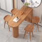 Industrial Style Wooden Bar Counter Table Dining Rectangle Table for Home 39.4"L x 17.7"W x 41.3"H Walnut Without Chairs Clearhalo 'Bar Furniture' 'Bar Tables' 'bar_tables' 'furn' 'furn_bar_tables' 'Furniture' 'furniture_bar_tables' 'Kitchen & Dining Furniture' 4768436