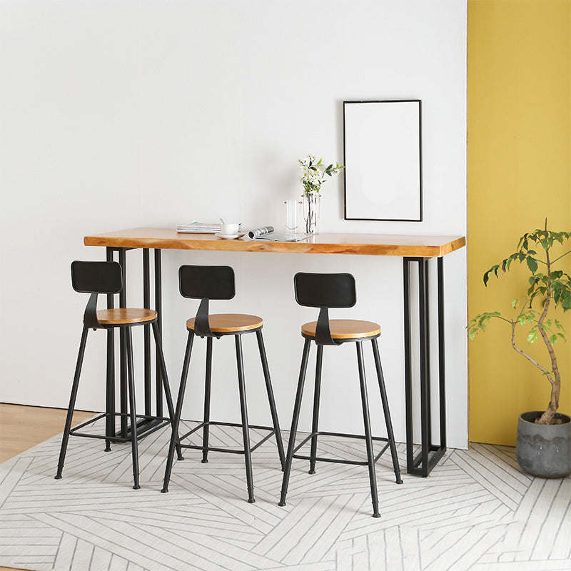 Contemporary Rectangle Bar Counter Table Wooden Dining Table for Kitchen 47.2"L x 19.7"W x 41.3"H Without Chairs Clearhalo 'Bar Furniture' 'Bar Tables' 'bar_tables' 'furn' 'furn_bar_tables' 'Furniture' 'furniture_bar_tables' 'Kitchen & Dining Furniture' 4768482