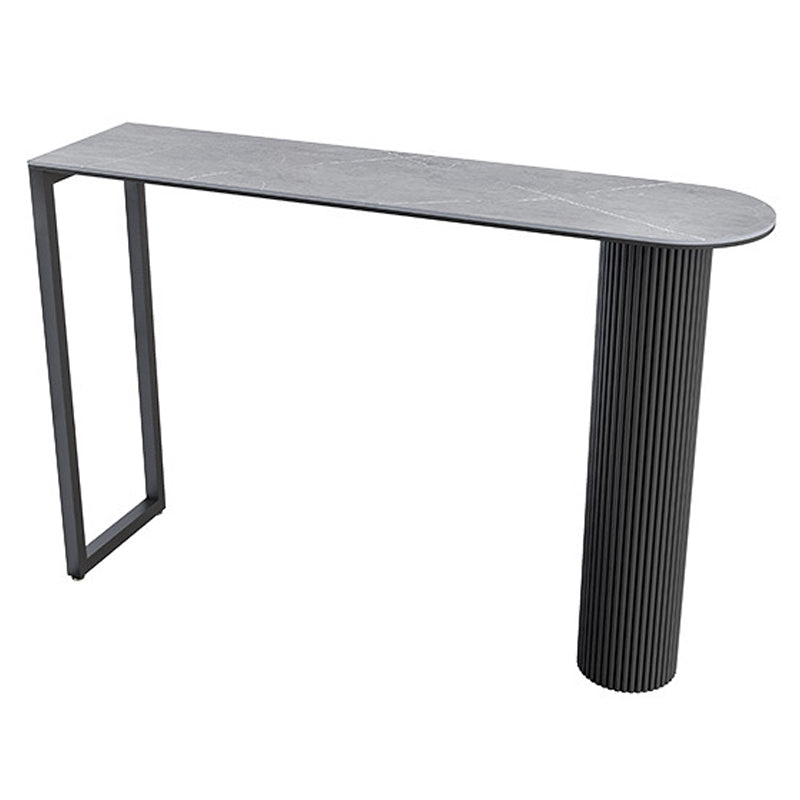 Nordic Rectangle Bar Counter Table Sintered Stone Dining Table for Kitchen with Metal Legs Grey Clearhalo 'Bar Furniture' 'Bar Tables' 'bar_tables' 'Furniture' 'furniture_bar_tables' 'Kitchen & Dining Furniture' 4768529