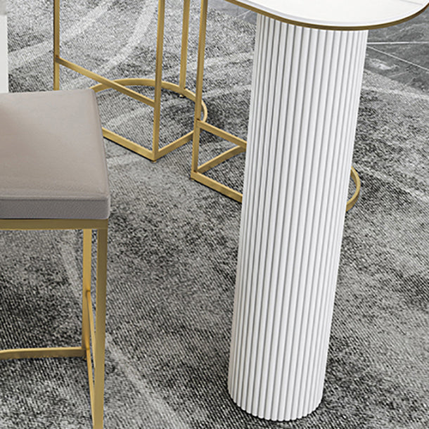 Nordic Rectangle Bar Counter Table Sintered Stone Dining Table for Kitchen with Metal Legs Clearhalo 'Bar Furniture' 'Bar Tables' 'bar_tables' 'Furniture' 'furniture_bar_tables' 'Kitchen & Dining Furniture' 4768530