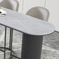 Nordic Rectangle Bar Counter Table Sintered Stone Dining Table for Kitchen with Metal Legs Clearhalo 'Bar Furniture' 'Bar Tables' 'bar_tables' 'Furniture' 'furniture_bar_tables' 'Kitchen & Dining Furniture' 4768532