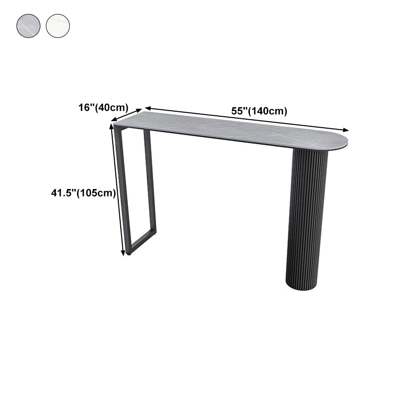 Nordic Rectangle Bar Counter Table Sintered Stone Dining Table for Kitchen with Metal Legs Clearhalo 'Bar Furniture' 'Bar Tables' 'bar_tables' 'Furniture' 'furniture_bar_tables' 'Kitchen & Dining Furniture' 4768536