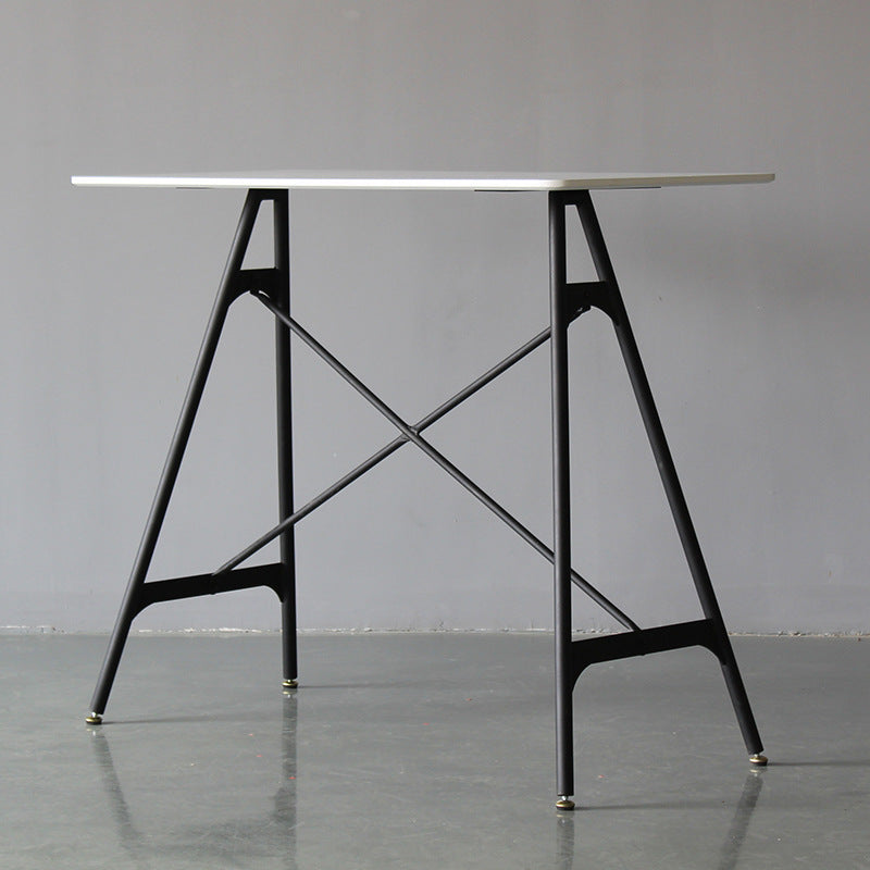Modern Rectangle Bar Counter Table Wooden Dining Table with Metal Legs White Black Clearhalo 'Bar Furniture' 'Bar Tables' 'bar_tables' 'furn' 'furn_bar_tables' 'Furniture' 'furniture_bar_tables' 'Kitchen & Dining Furniture' 4768541