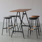 Modern Rectangle Bar Counter Table Wooden Dining Table with Metal Legs 47.2"L x 15.7"W x 41.3"H Walnut Black Clearhalo 'Bar Furniture' 'Bar Tables' 'bar_tables' 'furn' 'furn_bar_tables' 'Furniture' 'furniture_bar_tables' 'Kitchen & Dining Furniture' 4768542