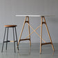 Modern Rectangle Bar Counter Table Wooden Dining Table with Metal Legs 47.2"L x 23.6"W x 41.3"H White Natural Clearhalo 'Bar Furniture' 'Bar Tables' 'bar_tables' 'furn' 'furn_bar_tables' 'Furniture' 'furniture_bar_tables' 'Kitchen & Dining Furniture' 4768544