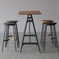Modern Rectangle Bar Counter Table Wooden Dining Table with Metal Legs 47.2"L x 19.7"W x 41.3"H Walnut Black Clearhalo 'Bar Furniture' 'Bar Tables' 'bar_tables' 'furn' 'furn_bar_tables' 'Furniture' 'furniture_bar_tables' 'Kitchen & Dining Furniture' 4768546